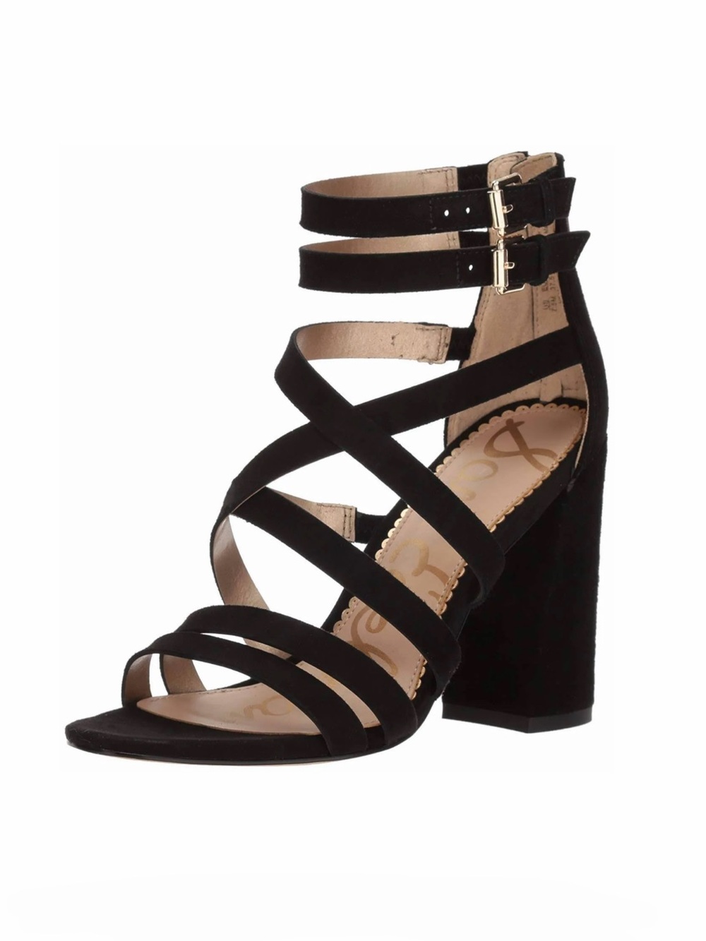 Sam Edelman Black Yema Strappy Block Heel Sandals